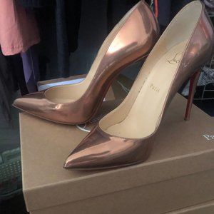 CHRISTIAN LOUBOUTIN PIGALLE FOLLIES METAL PATENT